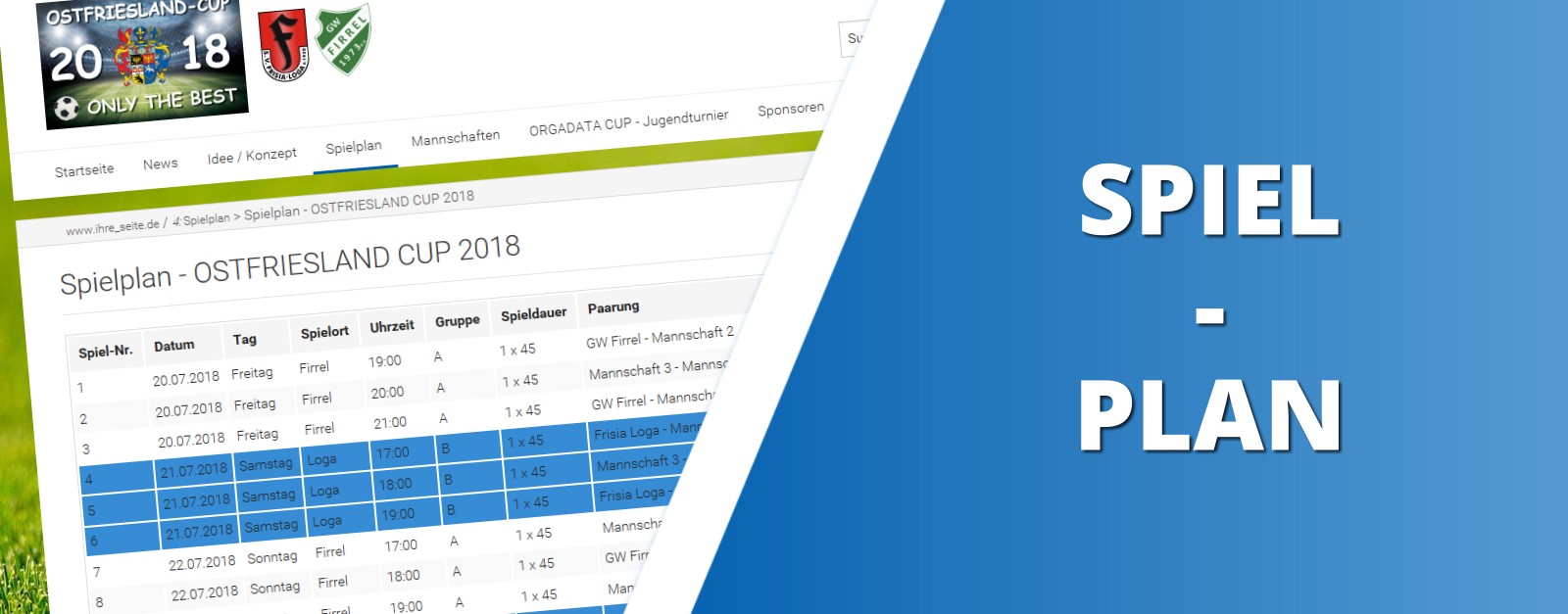 Spielplan - OSTFRIESLAND CUP - ONLY THE BEST