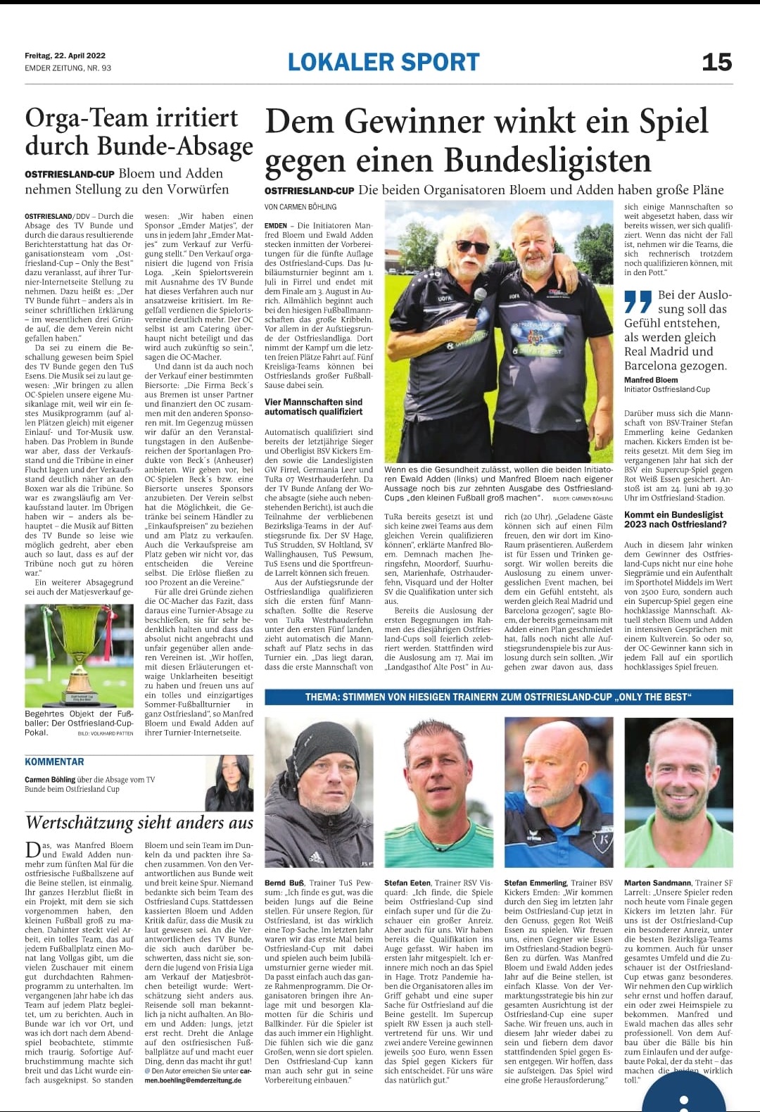 Emdeer-Zeitung vom 22.04.2022