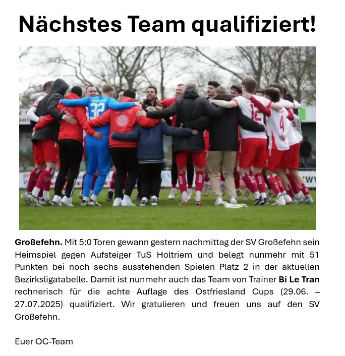 SV Großefehn 13.04.25